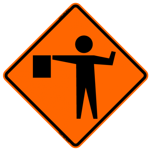 Flagger Symbol W20-7a Work Zone Sign