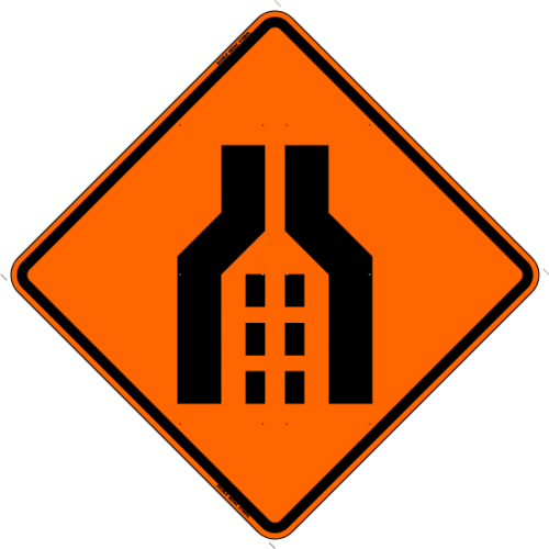 Double Merge (Symbol) Work Zone Warning Sign