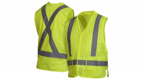 RCA2510SEX2 Self Extinguishing Hi Vis Lime Safety Vest